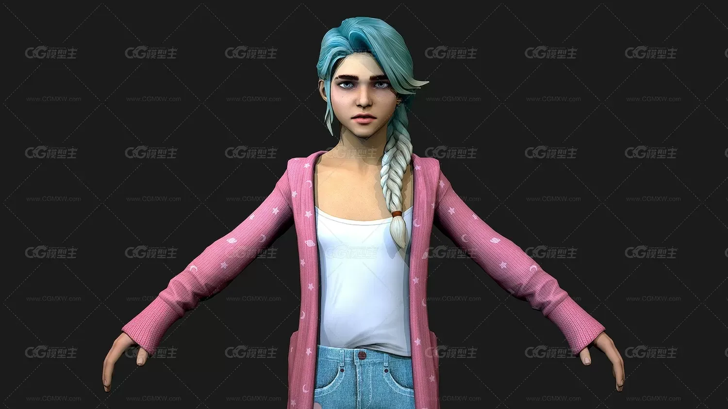 次世代时尚小女孩人物3D模型 附带FBX和OBJ格式-2