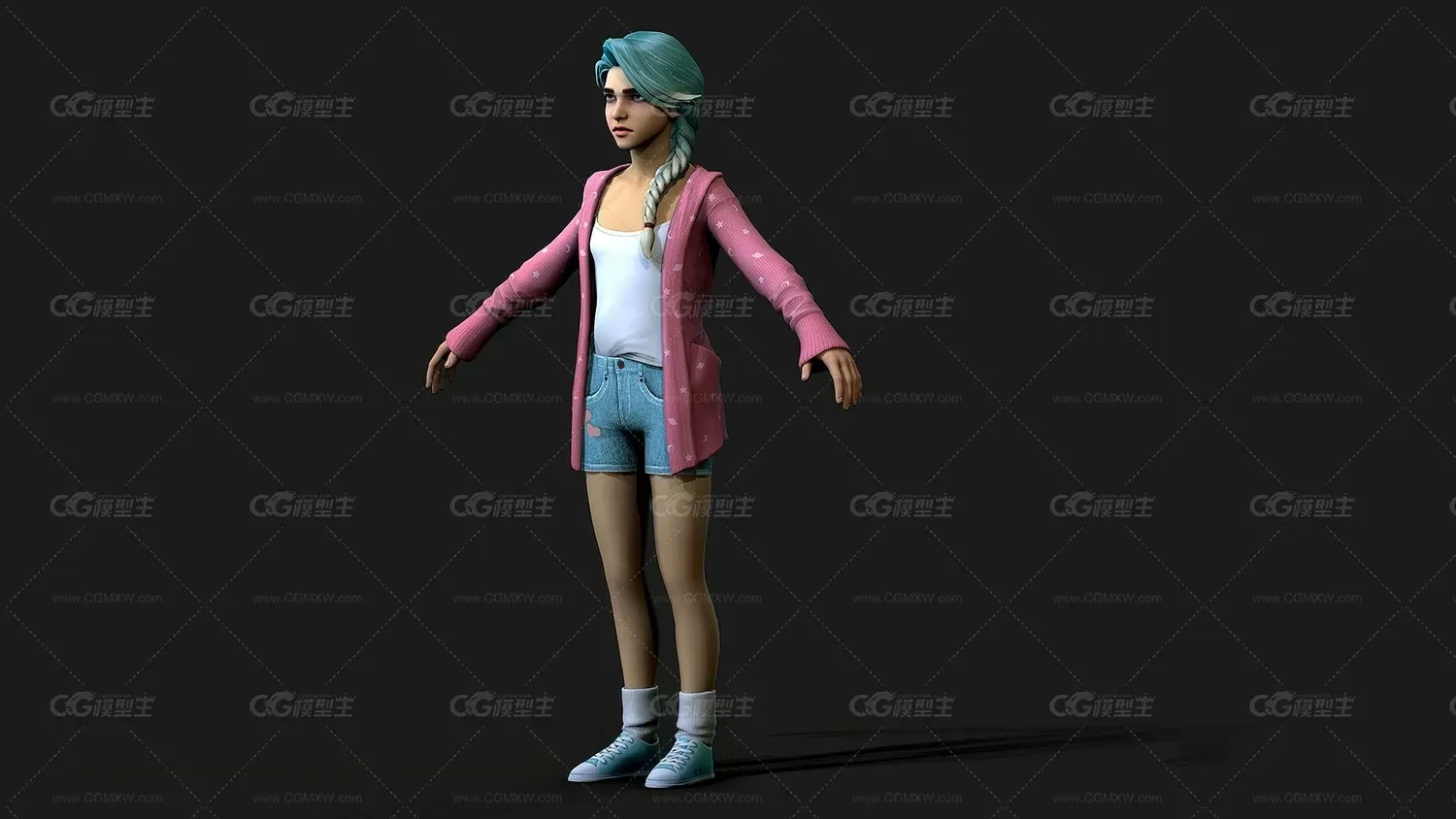 次世代时尚小女孩人物3D模型 附带FBX和OBJ格式-5