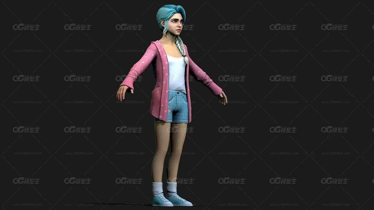 次世代时尚小女孩人物3D模型 附带FBX和OBJ格式-4