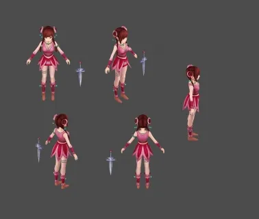 粉衣 粉裙 少女 Q版 小姐姐 希望你们喜欢