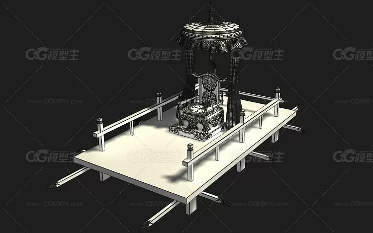 3dmax2011中国古代皇帝皇上帝王出行轿子龙辇-4