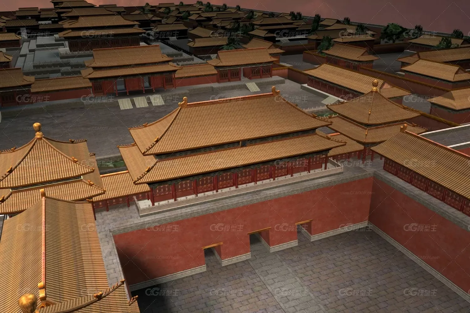 北京故宫 紫禁城 东方宫殿场景3D模型-4