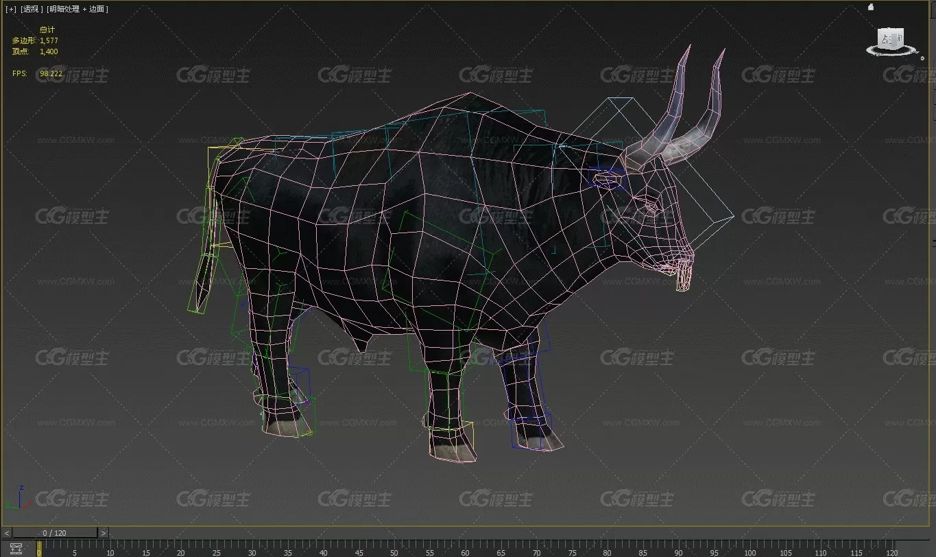 写实公牛一头，贴图1024，内含二十多套动作-9