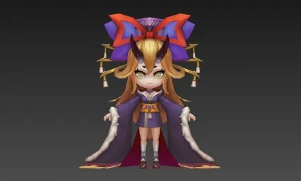女王 女皇 公主 日韩风 Q版 精品手绘角色模型
