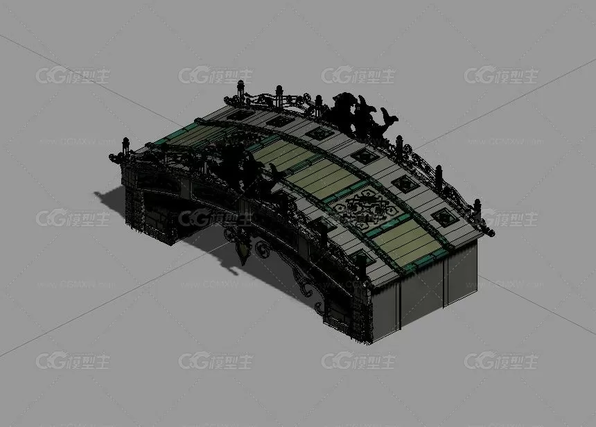 玉石大桥 3渲2模型  游戏高模-2