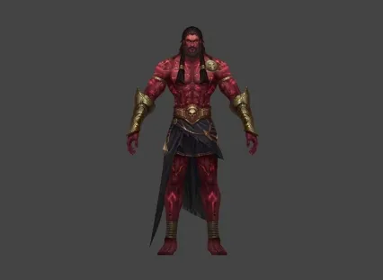 红色皮肤 肌肉 男 壮汉 欧美风