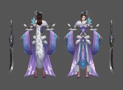 武侠 仙侠 紫裙 美女 小姐姐 剑客