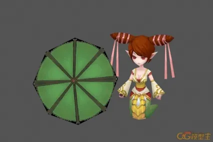 Q版 游戏青蛇人物 小青蛇妖