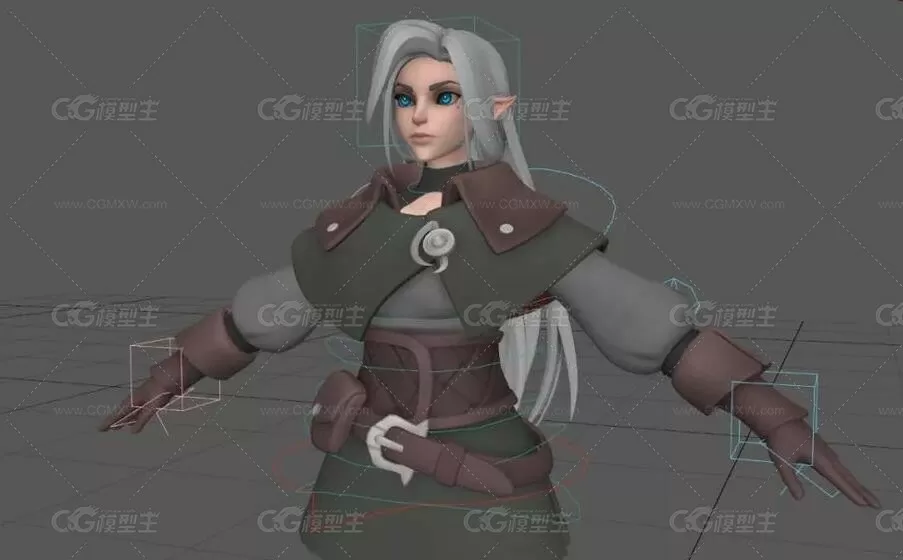 美女剑客3D模型 带绑定适合做武打或武打动作-1