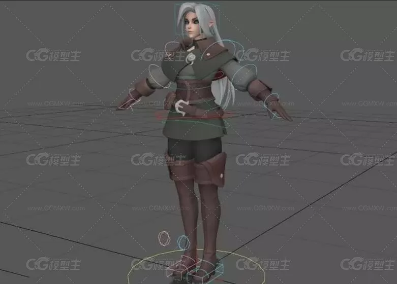 美女剑客3D模型 带绑定适合做武打或武打动作-2