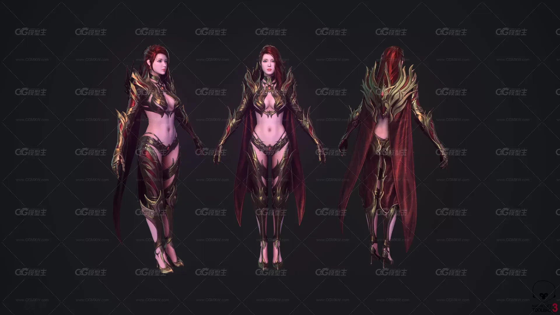 次世代 法师 美女 红发3dmax 八猴 次时代-2