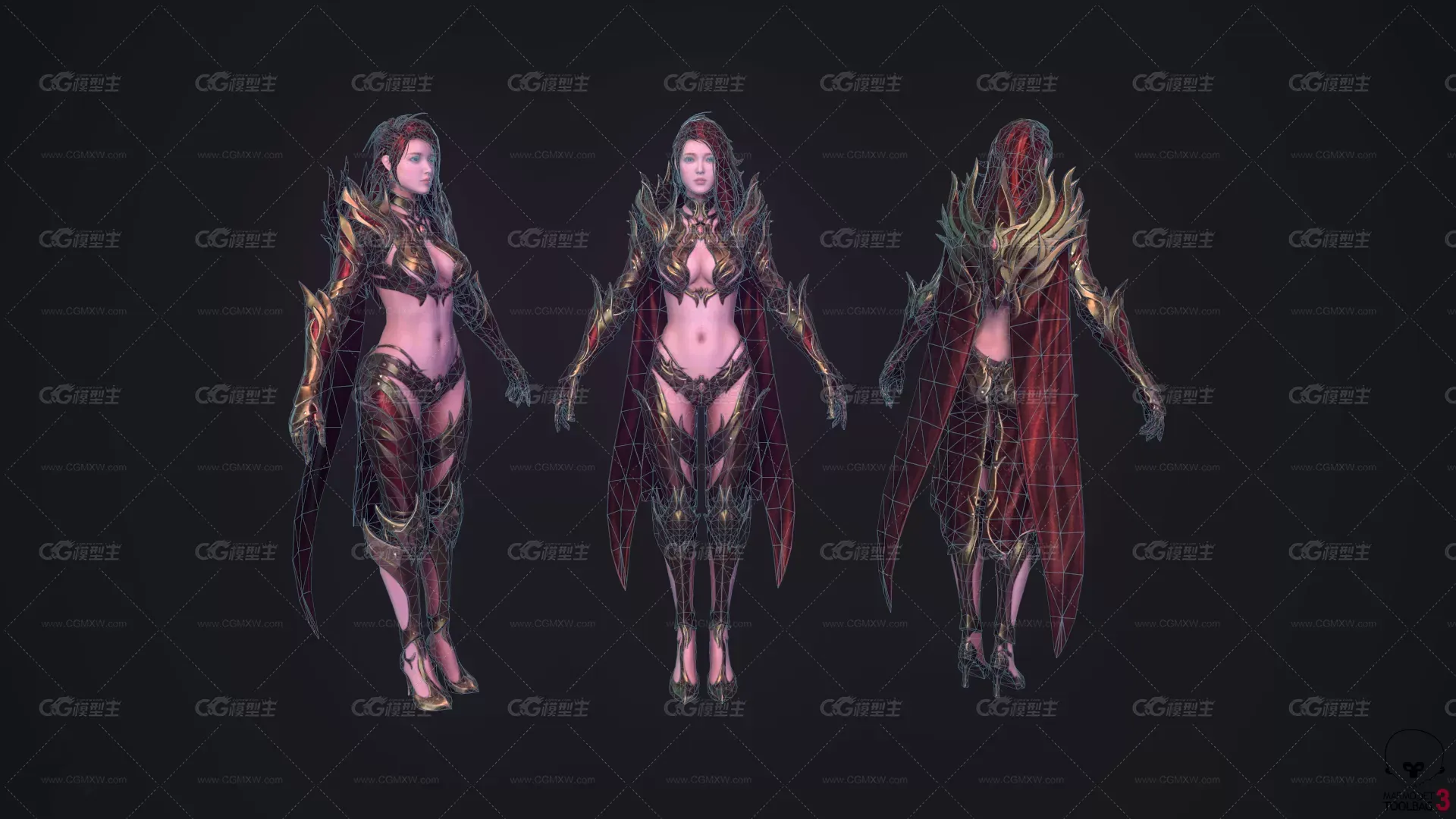 次世代 法师 美女 红发3dmax 八猴 次时代-3
