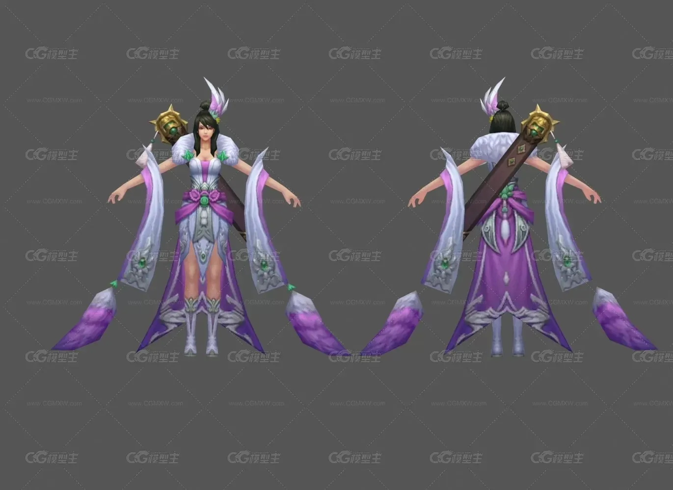 白裙 美女 小姐姐 狐妖 狐仙 武侠 仙侠-1