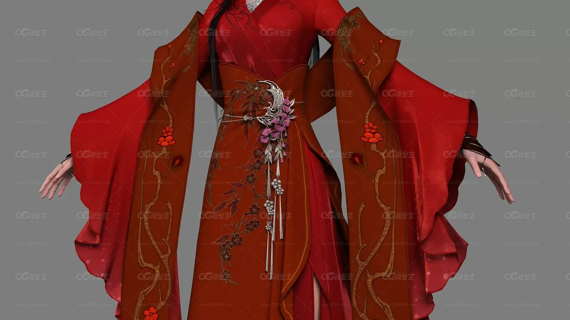 写实古代美女 古装美人 宫装丽人 红衣御姐 汉服小姐姐 汉朝传统服饰 唐装-11
