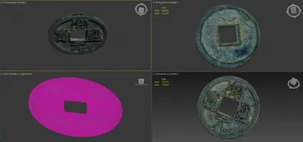 3dmax模型-唐朝开元通宝钱币