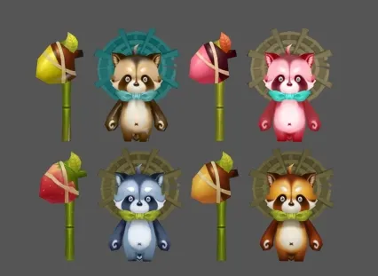 小浣熊 Q版 呆萌 可爱 宠物