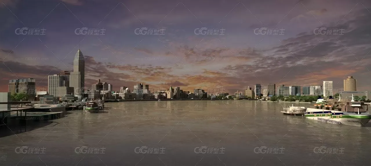 上海-东方明珠陆家嘴-外滩-轮船邮轮-大海-建筑生长动画延时-6