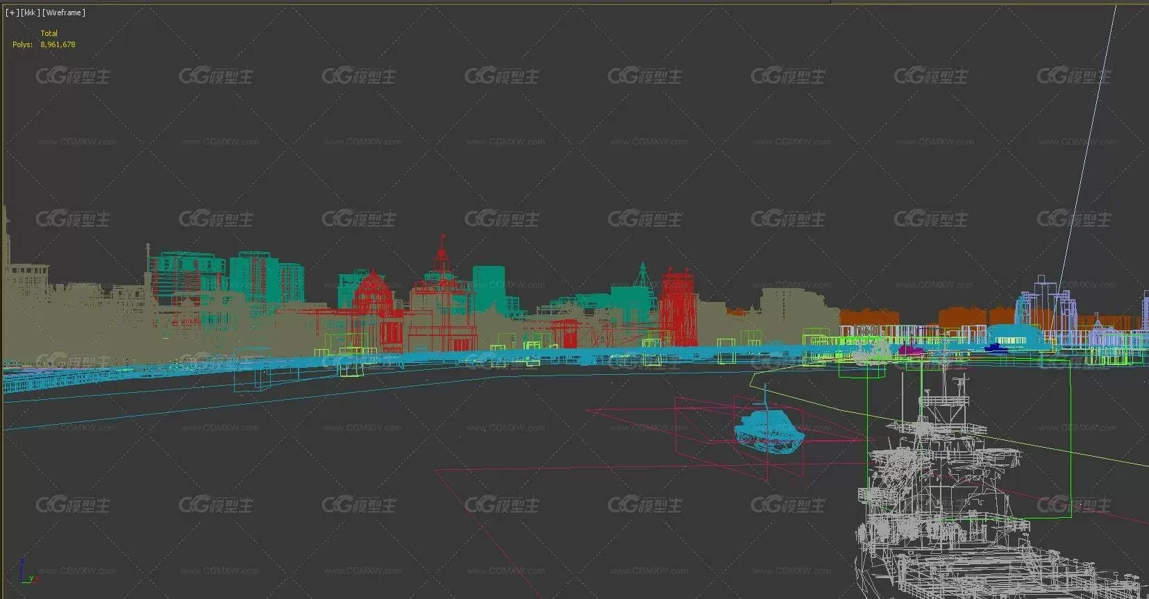 上海-东方明珠陆家嘴-外滩-轮船邮轮-大海-建筑生长动画延时-9