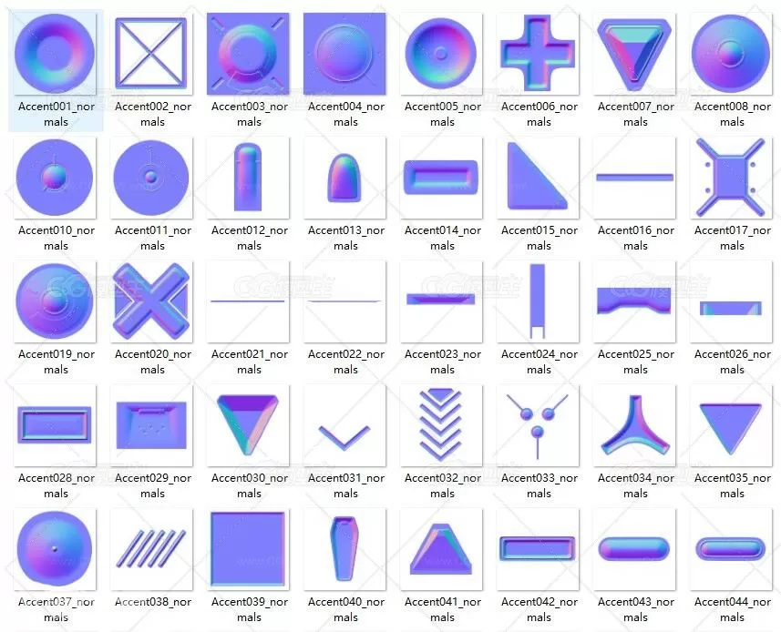 150个科技感硬面细节3D模型含深度贴图-13