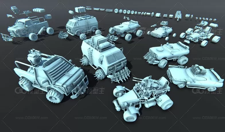 卡通汽车3D模型 Stylized Customizable Cars.unity-4