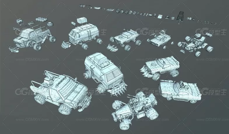 卡通汽车3D模型 Stylized Customizable Cars.unity-5