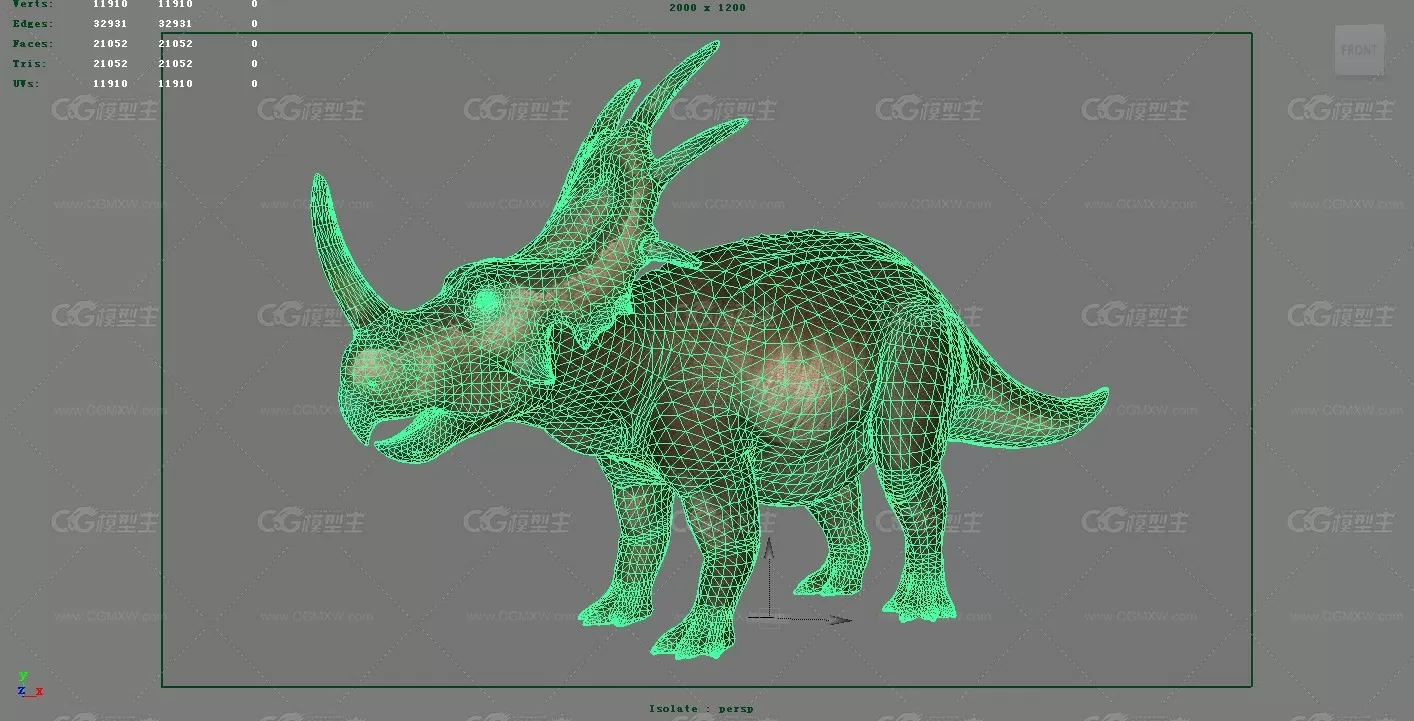 戟龙 尖角龙 远古生物 恐龙  恐龙3D模型 侏罗纪世界 史前 侏罗纪公园 白...-1