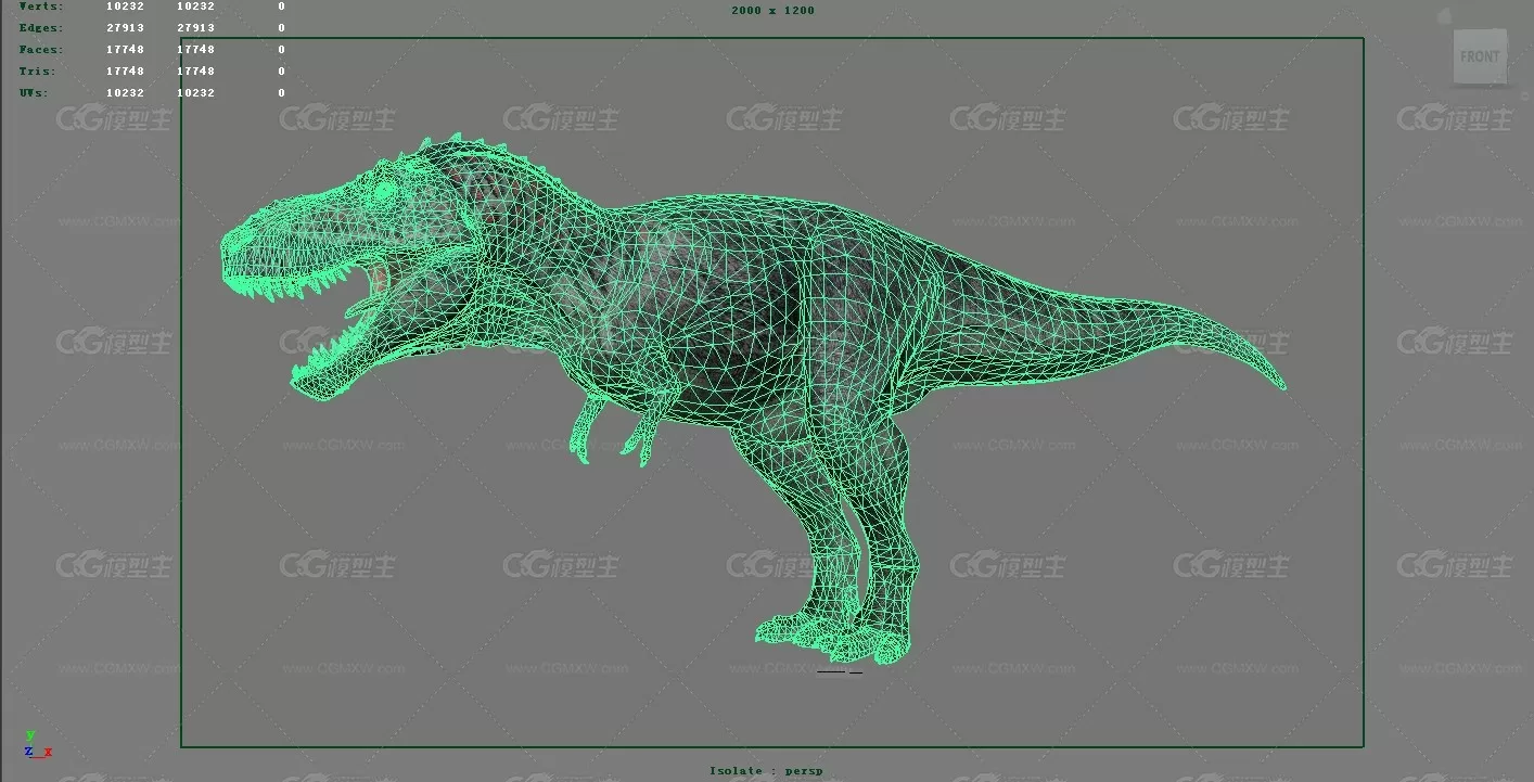 雷克萨斯暴龙 暴龙 trex 远古生物 恐龙  恐龙3D模型  侏罗纪公园 白...-1