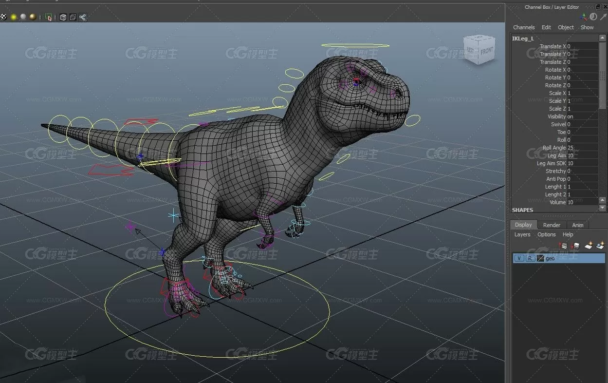 好牛逼的动物带绑定3D模型参考 大象 多种恐龙  狼 狗等模型-21