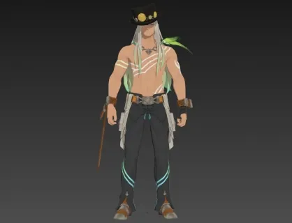 二次元 日韩风 礼帽 肌肉男 半裸帅哥