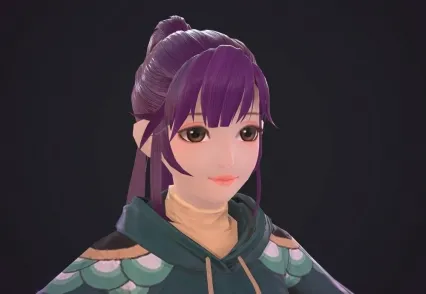 次世代卡通女孩 PBR 3D角色模型 八候渲染