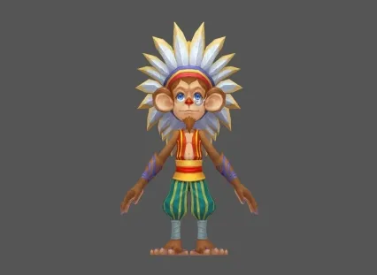 猴子 Q版 学者 宠物 NPC