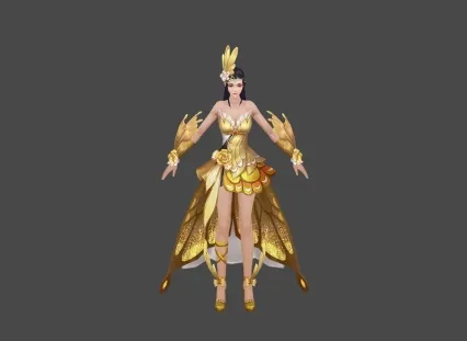 华丽 金色 时装 套装 武侠 仙侠 小姐姐 美女