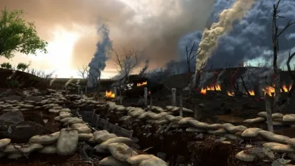抗战场景 抗日战争 现代战场 血战湘江 战机轰炸 战壕 碉堡 堡垒 空袭场景 轰炸机 ...