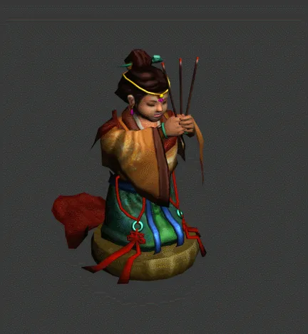 老夫人 拜佛人 拜佛动画-1
