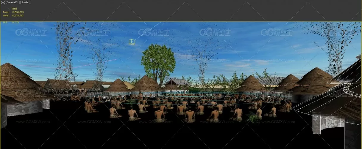 影视级古代原始部落村落远古原始人野人祭祀人物3Dmax模型动画-5