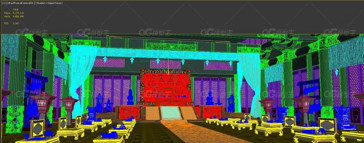 _古代大殿王宫 3Dsmax模型库 影视级 室内模型-3