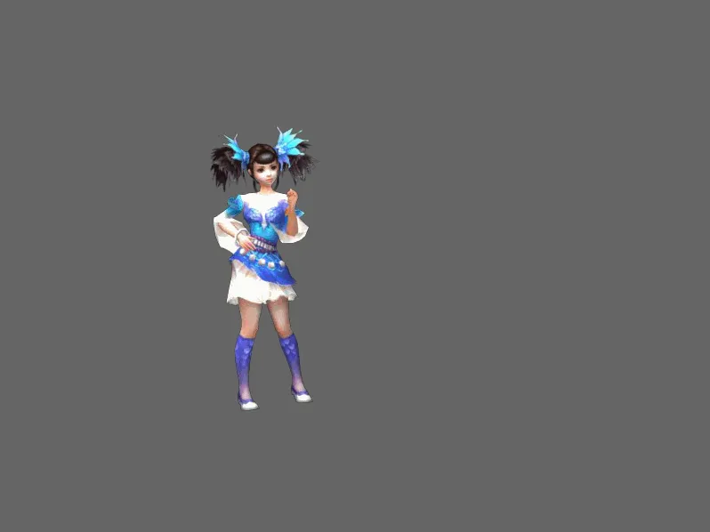 可爱古代小女孩绑定带动画