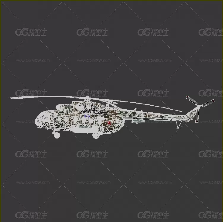 俄罗斯Mi-8MT Helicopter武装直升机 高精度 写实 带内仓驾驶室 导弹-10