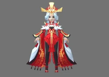红衣白发女孩
