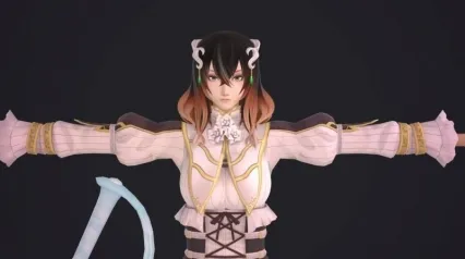 日韩卡通3D 血污 纯米里亚姆 角色模型