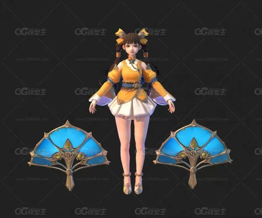韩国次时代手游 PBR 八猴展示 3D角色模型-1