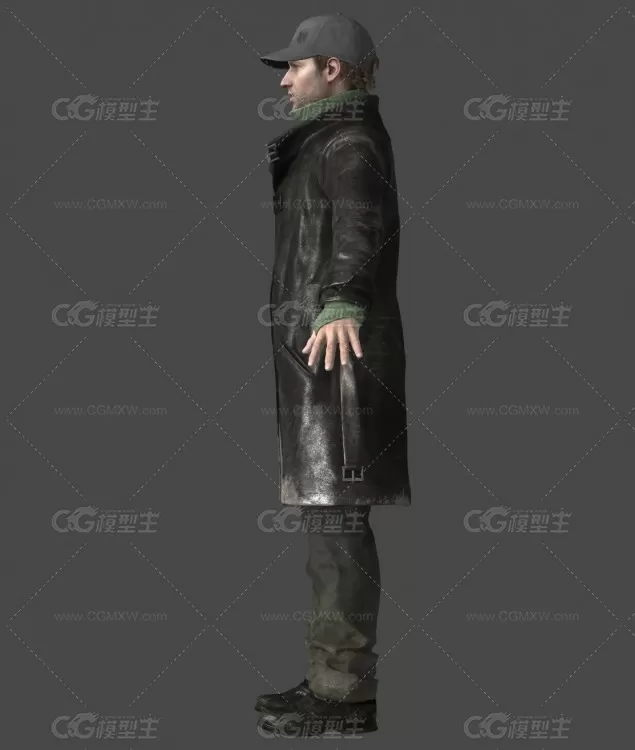 看门狗 艾登·皮尔斯(Aiden Pearce) 电脑黑客 游戏人物 黑色外套-7