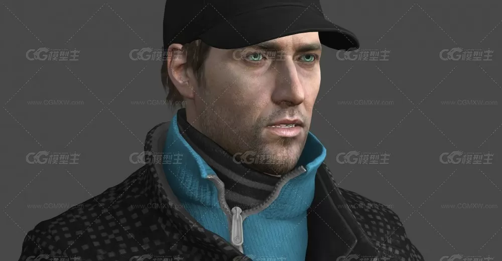 看门狗 艾登·皮尔斯(Aiden Pearce) 电脑黑客 游戏人物 格子皮套风衣-9