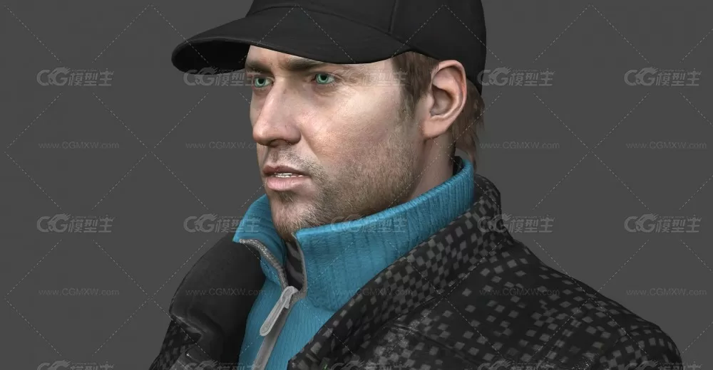 看门狗 艾登·皮尔斯(Aiden Pearce) 电脑黑客 游戏人物 格子皮套风衣-10