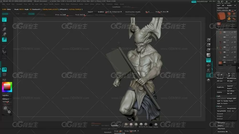 ZBrush雕刻恶魔生物3D模型教程-2