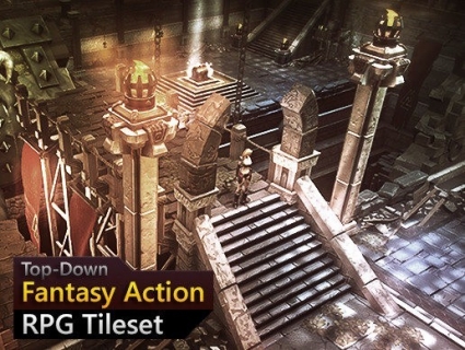 Unity3d 魔幻城场景游戏模型 Fantasy Action RPG Tileset