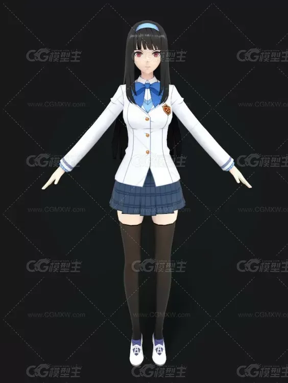 日系画风的rpg动作冒险游戏【Blank City 空白城市】角色模型 卡通风格-11