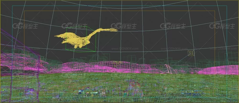 蒙古包草原 3Dsmax模型库 草原大鸟瞰 人物与马有动作-8