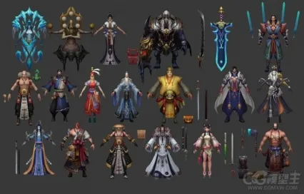 中国风武侠修真人物角色3D模型