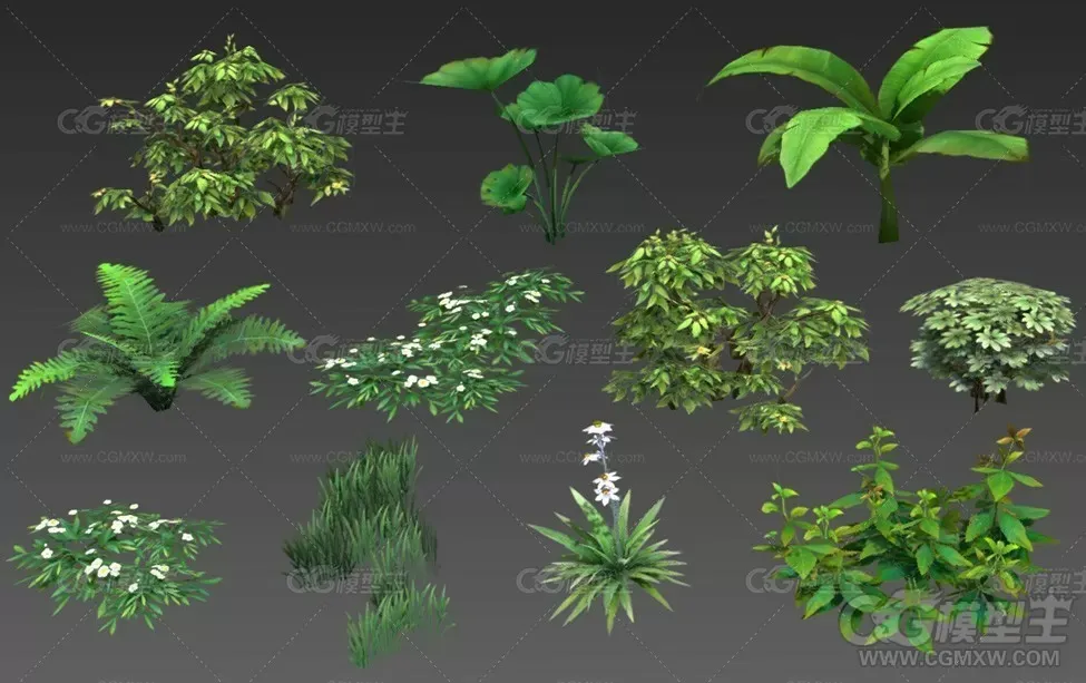 一些低模花草植物模型-1